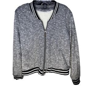 Rue 21 Varsitycore Preppy Knit Bomber Sweater Jacket M Streetwear Y2K Cozycore